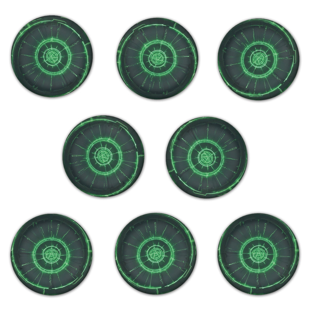 Enchanted Glyph rubber objective markers for Age of Sigmar & Warhammer 40K, 7.6 inches – full view 2