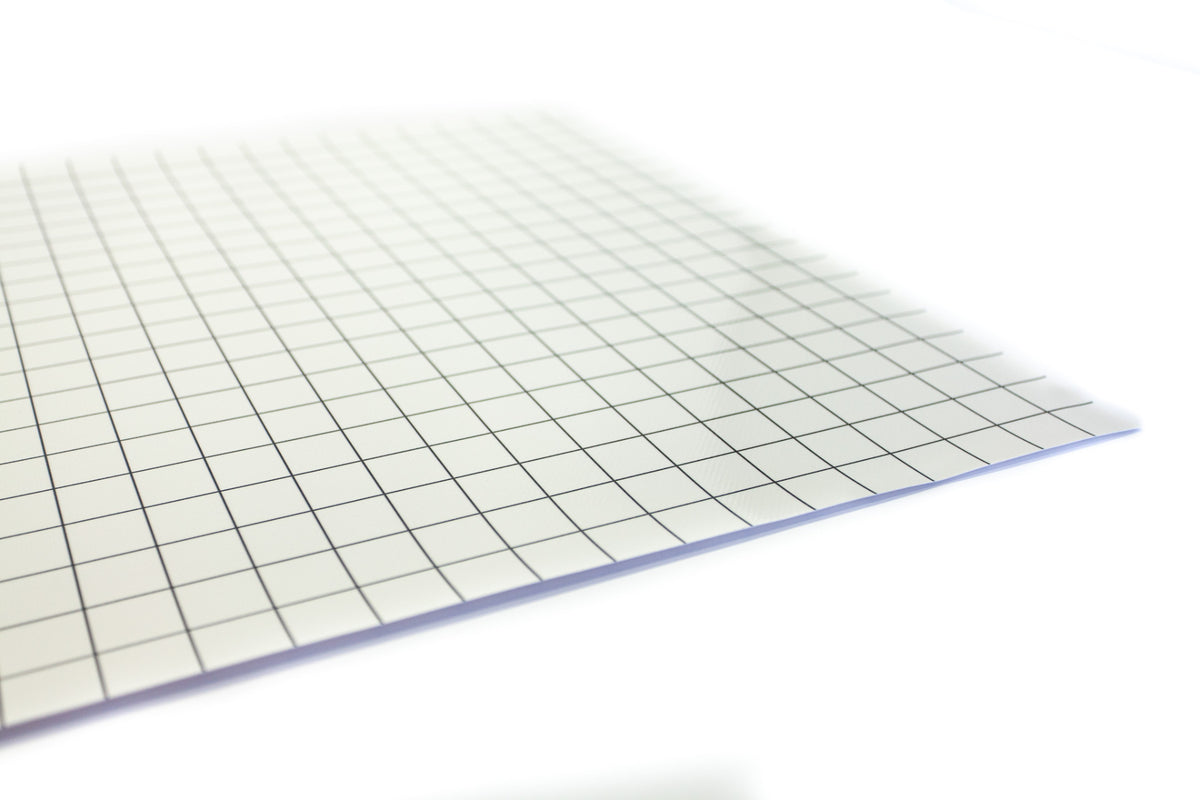 White dry-erase RPG mat 50x50 cm with square grid
