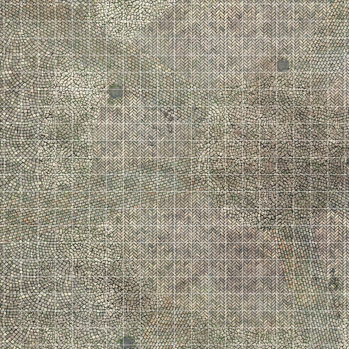 Pavement dry-erase RPG mat 50x50 cm with square grid