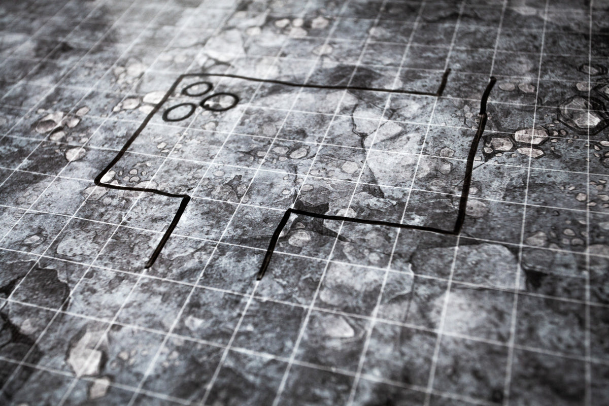 Dungeon dry-erase RPG mat 50x50 cm with square grid
