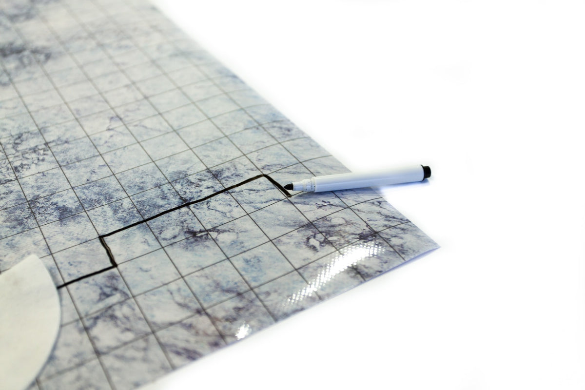Snow dry-erase RPG mat 50x50 cm with square grid