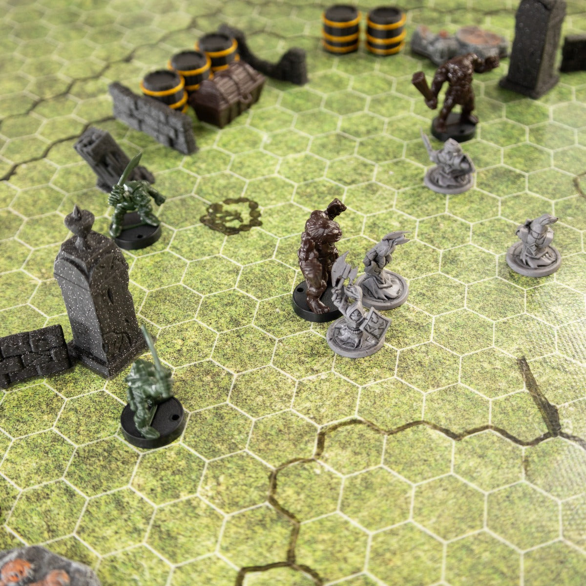 Grass dry-erase RPG mat 80x80 cm with hexagonal grid