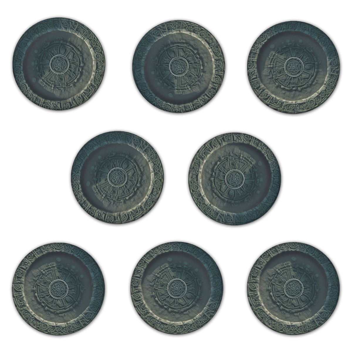 Natural Seal rubber objective markers for Age of Sigmar & Warhammer 40K, 7.6 inches – full view 2