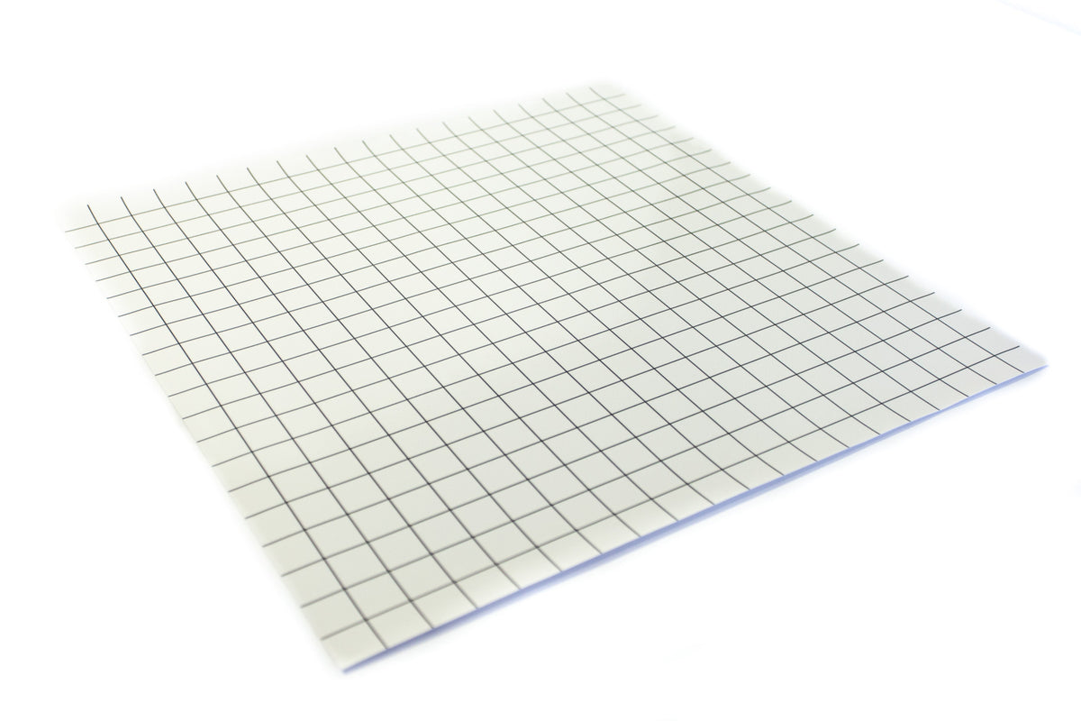 White dry-erase RPG mat 50x50 cm with square grid