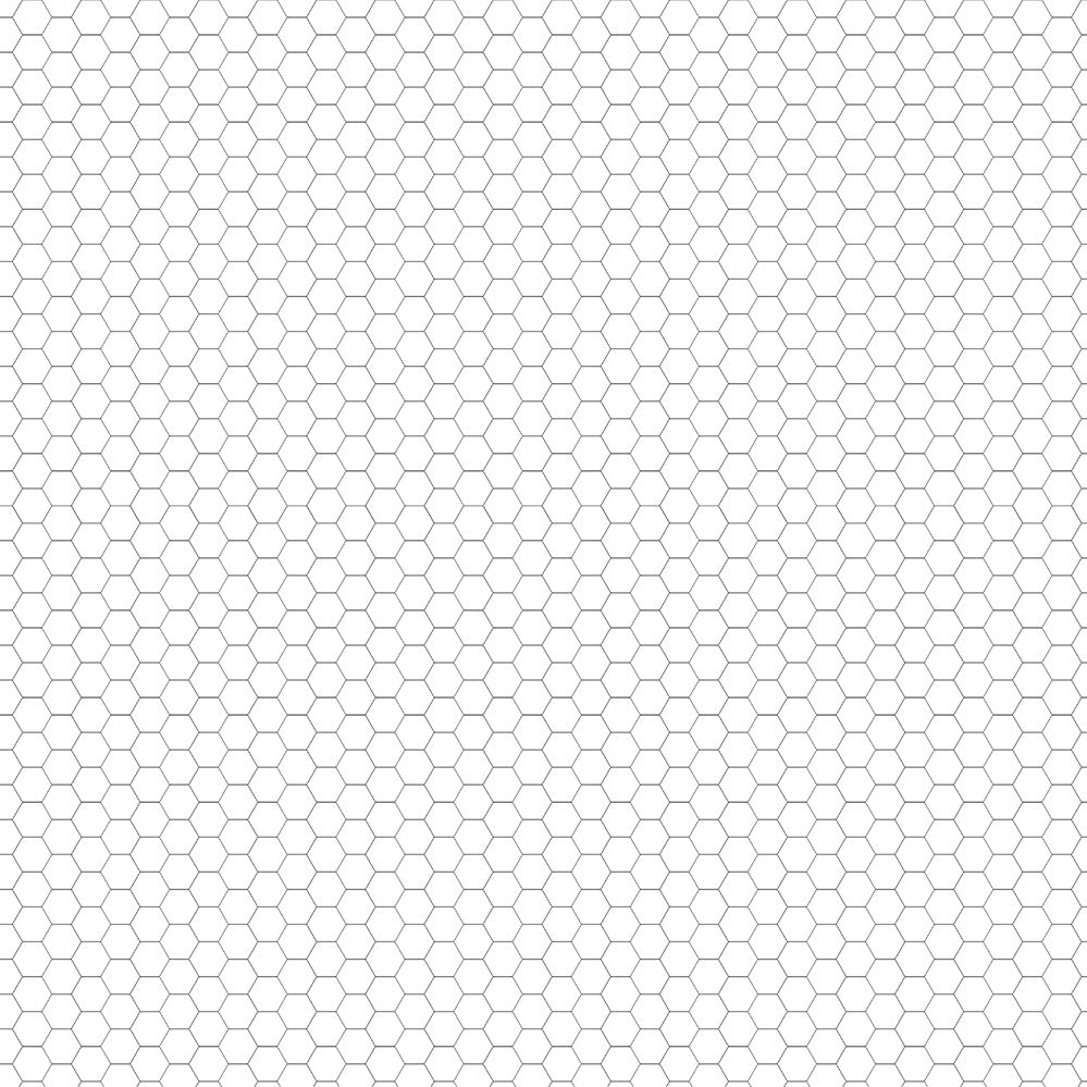 White dry-erase RPG mat 80x80 cm with hexagonal grid