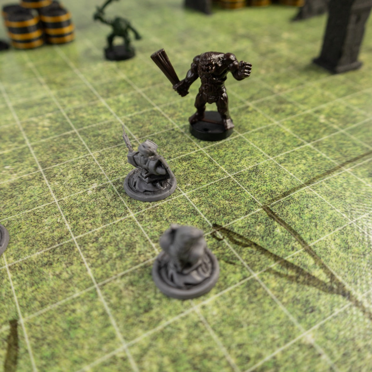 Grass dry-erase RPG mat 50x50 cm with square grid
