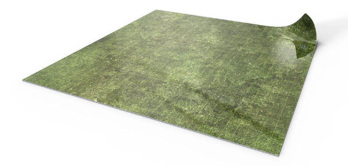 Grass dry-erase RPG mat 80x80 cm with square grid