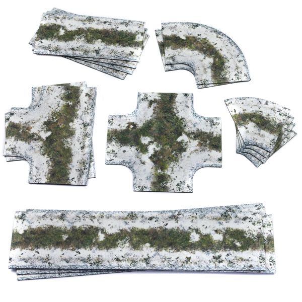 Winter muddy roads - 2D Road set (width 7,6 cm / 3")