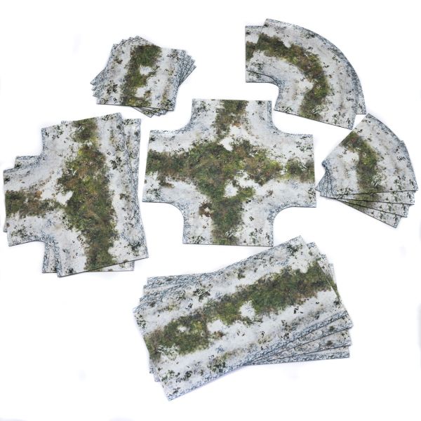 Winter muddy roads - 2D Road set (width 16,2 cm / 6,3")