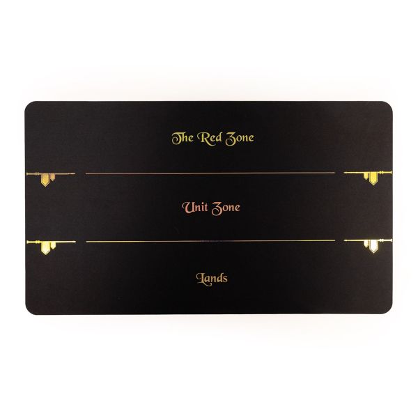 Black rubber mat with holo grid compatible with Magic The Gathering Standard edition 61 x 35,5 cm