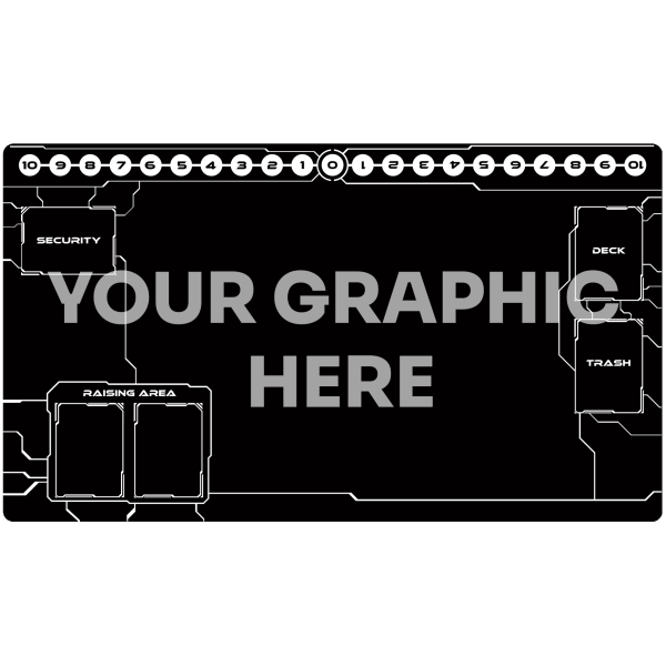 Custom cardgame mat with grid compatible with Digimon 61 x 35,5 cm