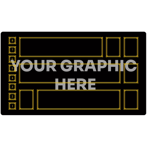 Custom cardgame mat with grid compatible with Riftbound 61 x 35,5 cm