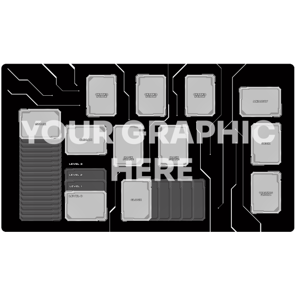Custom cardgame mat with grid compatible with Black&White 61 x 35,5 cm