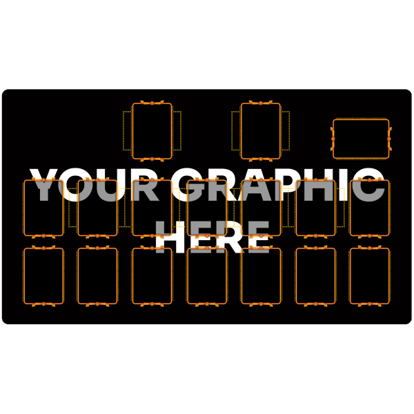 Custom cardgame mat with grid compatible with Yu-Gi-Oh! 61 x 35,5 cm