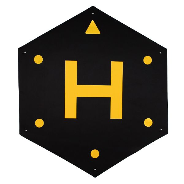 Black Drone Landing Pad - Single-Sided Rubber Drone Landing Surface - 20"x23"