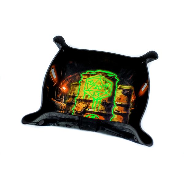 Nuclear Bunker - Premium Dice Tray glowing in the dark