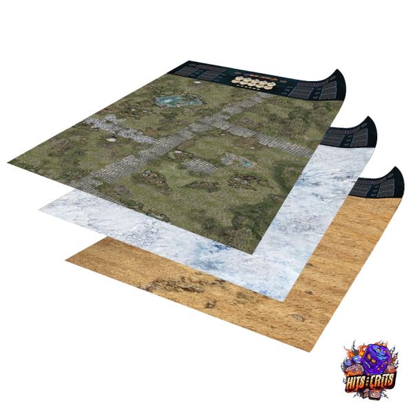 Hits and Crits - one-sided rubber mat compatible with A Song of Ice and Fire Epic 90x48 inches (229 x 122cm)