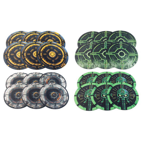 Rubber zones compatible with Warhammer: 40K 10e 7,6"/19,3 cm - 6 pcs