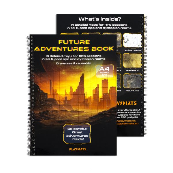 Future Adventures book - A4 RPG Book with 14 detailed maps - square grid
