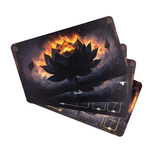 Lotus - rubber mat with grid compatible with game Magic the Gathering 61 x 35,5 cm / 24" x 14"