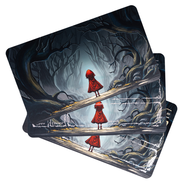 Lonely Red Riding Hood - 24 "x14" / 61x35.5 - Rubber mat for card games compatible with Lorcana TCG