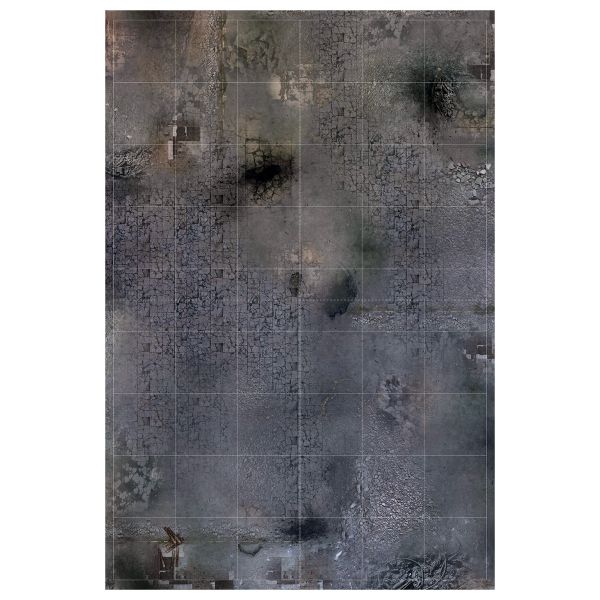 Ruined City 54"x36" / 137x91,5 cm - single-sided rubber mat with grid compatible with StarCraft TMG