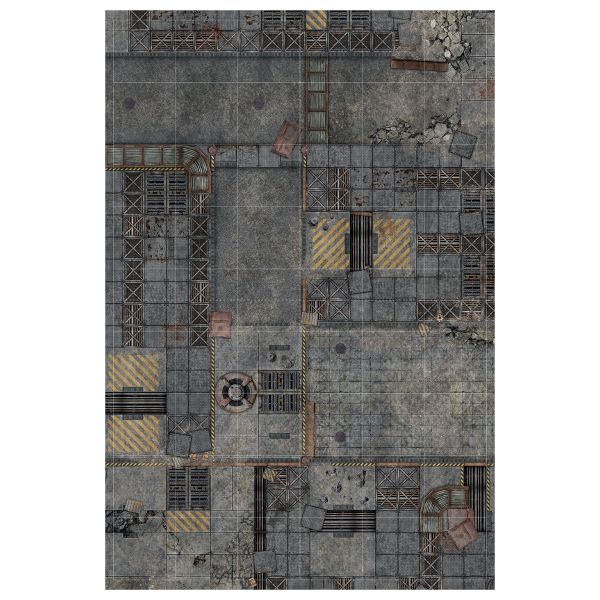 Fallen City 54"x36" / 137x91,5 cm - single-sided rubber mat with grid compatible with StarCraft TMG