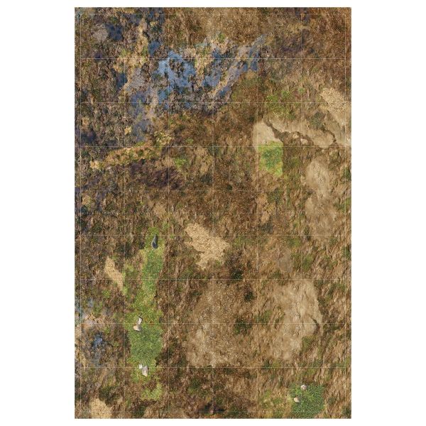 Muddy Ground 54"x36" / 137x91,5 cm - single-sided rubber mat with grid compatible with StarCraft TMG