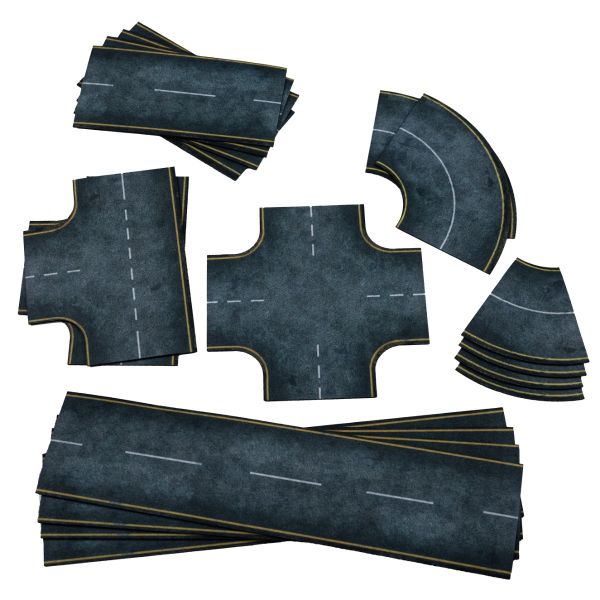 Asphalt - 2D Roads set (width 7,6 cm / 3")