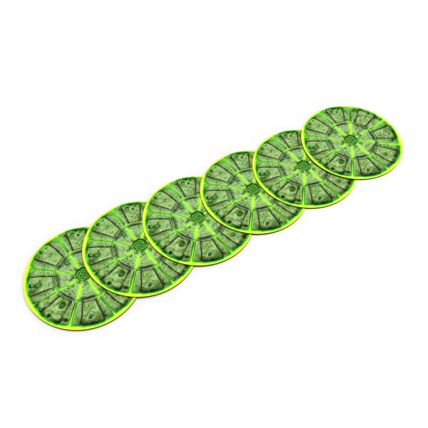 Rubber objective markers compatible with Age of Sigmar 3e 12" - Toxic