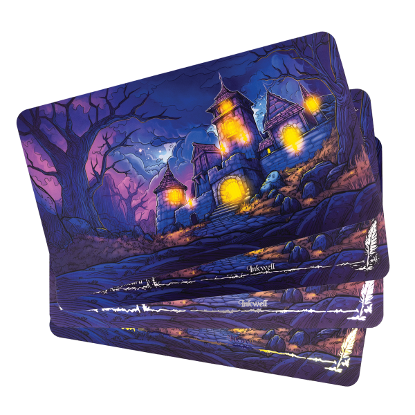 Mysterious Castle 61 x 35,5 cm / 24" x 14" - Rubber mat compatible with game Lorcana