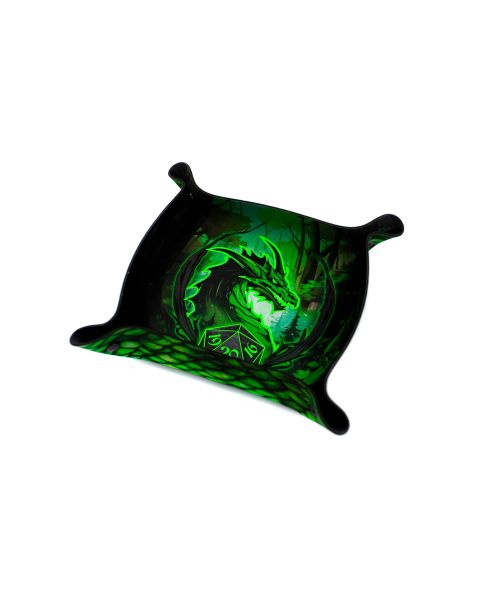 Green Dragon - Premium Dice Tray glowing in the dark
