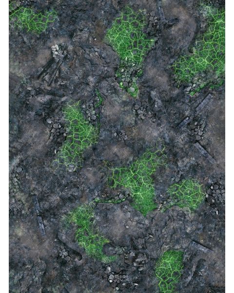 Green Blight battlefield 44”x60” / 112x152 cm- single-sided rubber mat