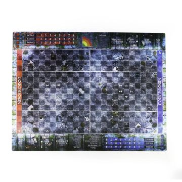 Graveyard pitch Mat 35.5" x 27.5" / 90cm x 70cm – rubber pitch with dugouts and tables compatible with Blood Bowl / 7s