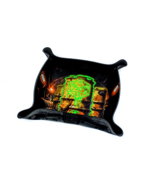 Nuclear Bunker - Premium Dice Tray glowing in the dark