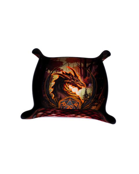 Red Dragon - Premium Dice Tray glowing in the dark