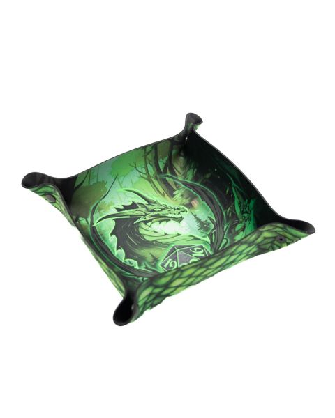 Green Dragon - Premium Dice Tray glowing in the dark