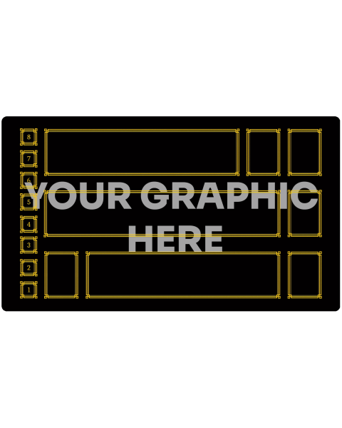 Custom cardgame mat with grid compatible with Riftbound 61 x 35,5 cm