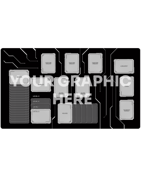 Custom cardgame mat with grid compatible with Black&White 61 x 35,5 cm