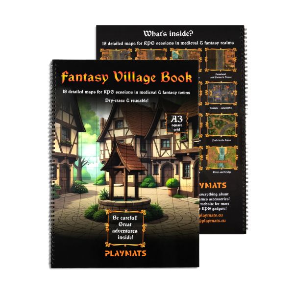 Fantasy Village Adventures book - A3 RPG Book with 18 detailed maps – Square Grid