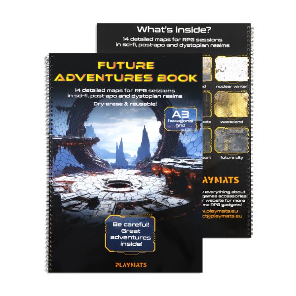 Future Adventures book - A3 RPG Book with 14 detailed maps - hex grid