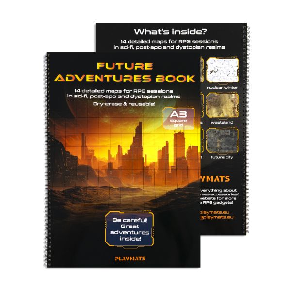 Future Adventures book - A3 Sci-fi/Post-apo RPG Book - square grid