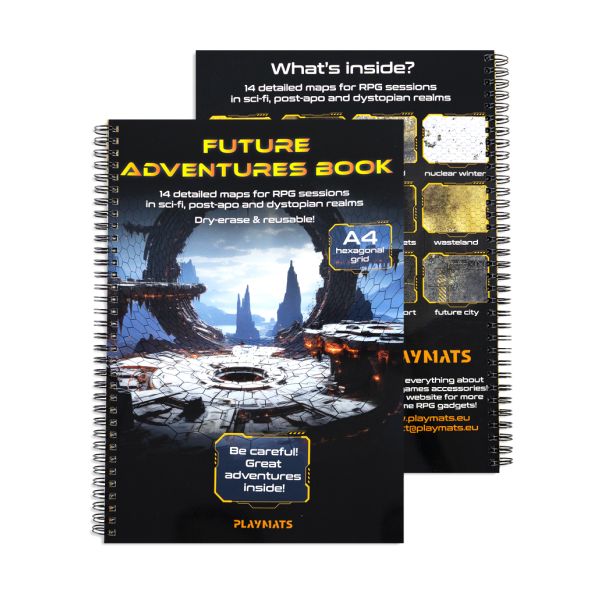 Future Adventures book - A4 RPG Book with 14 detailed maps - hex grid
