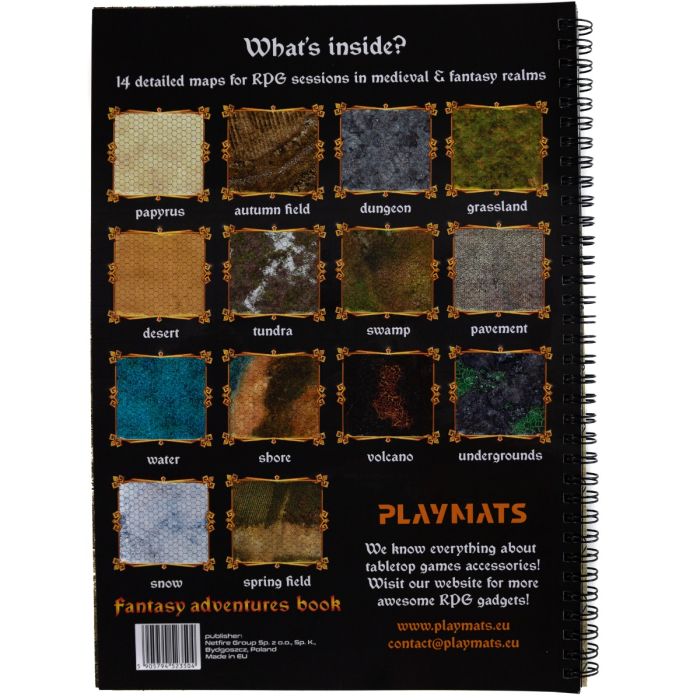 Fantasy Adventures book - A4 RPG Book with 14 detailed maps - hex grid