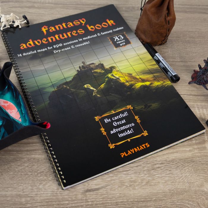 Fantasy Adventures book - A3 RPG Book with 14 detailed maps - square grid