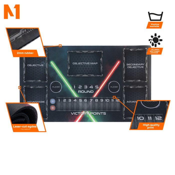 Rubber Battle Board compatible with Star Wars Legion 14" x 8" / 36 cm x 21 cm