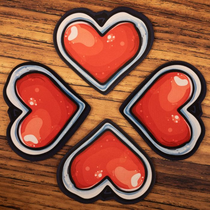 Mug coasters set - Hearts - 4 pcs