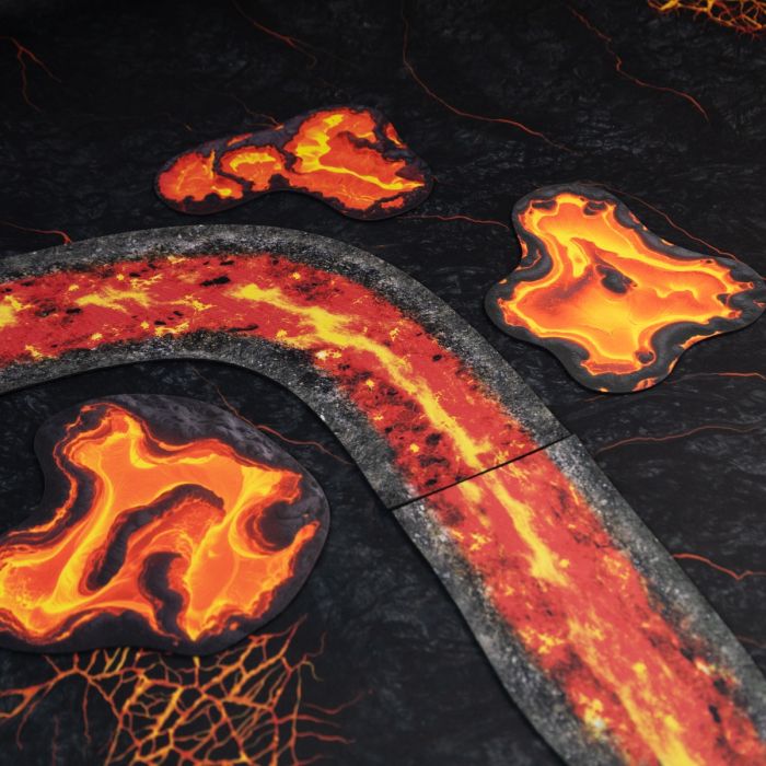 Rubber 2D terrain set - Lava lakes