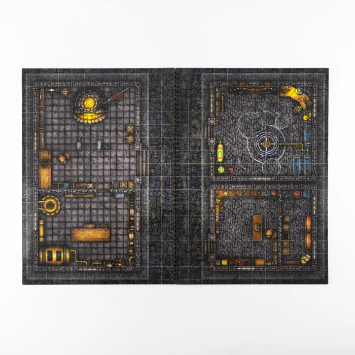 Western & Steampunk RPG Book - 18 A3 dry-erase battle maps for RPG sessions - square grid