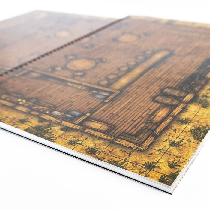 Western & Steampunk RPG Book - 18 A3 dry-erase battle maps for RPG sessions - square grid